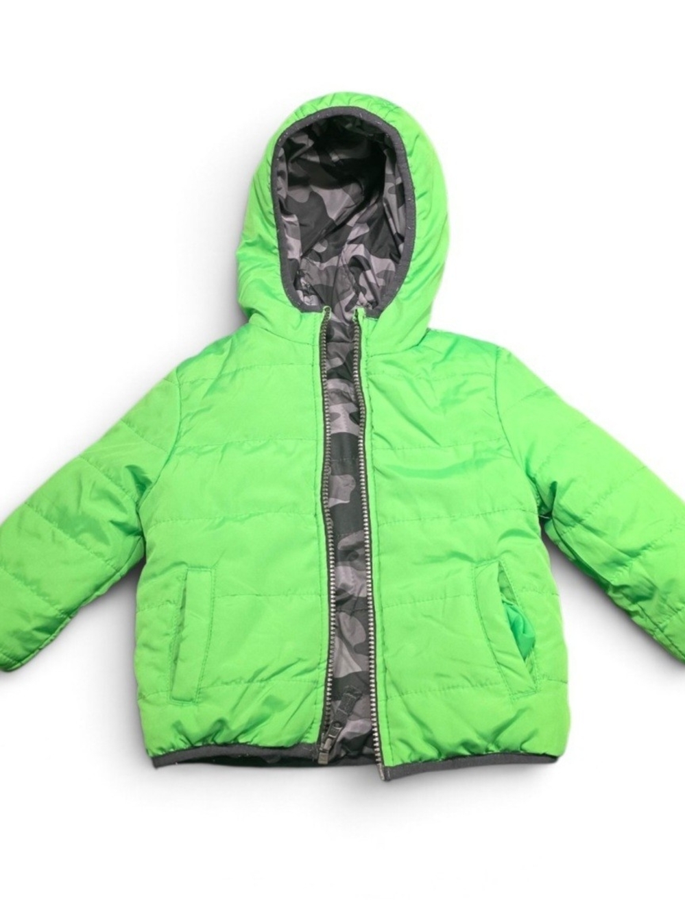 Carter's Neon Green Hooded Puffer Jacket